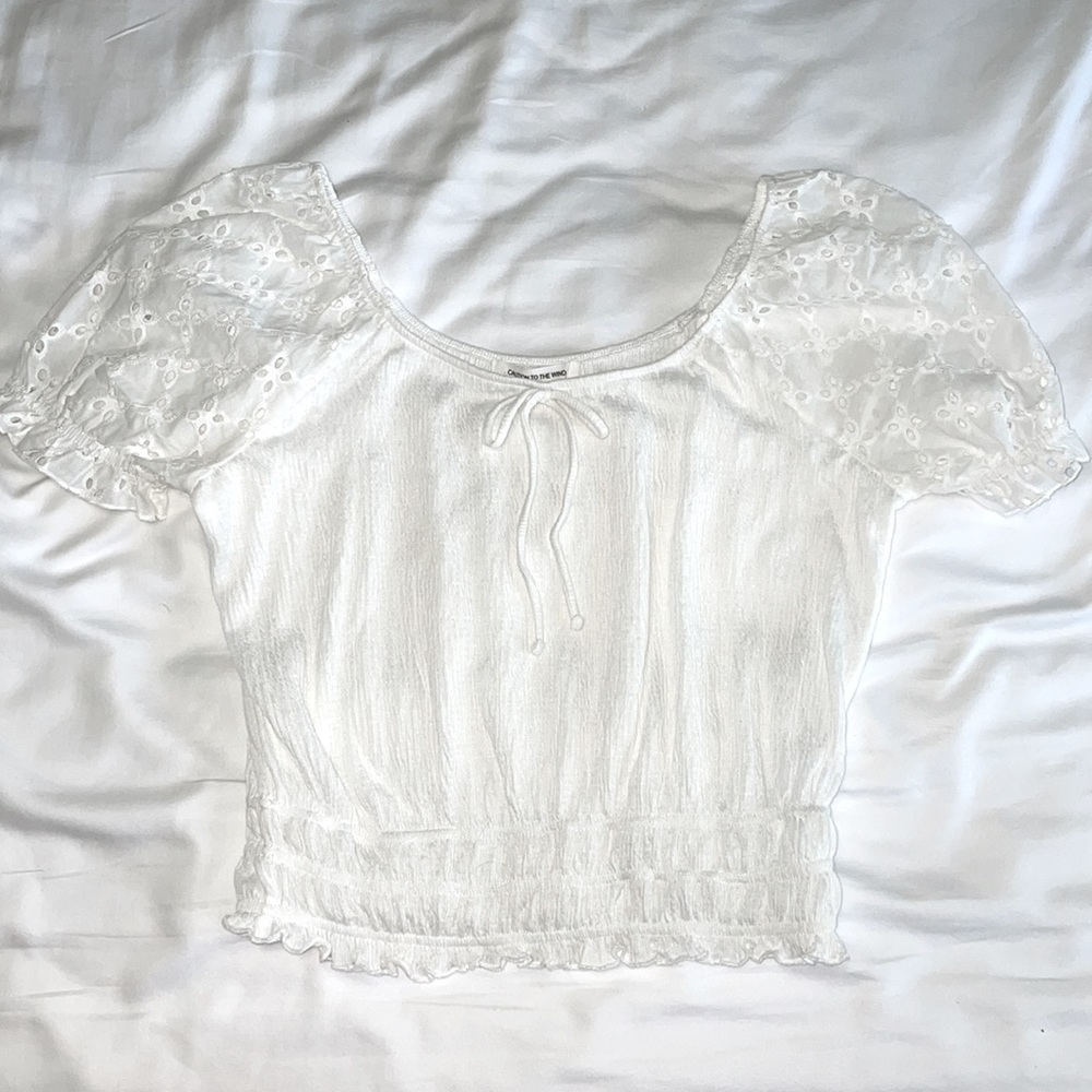 Caution to the Wind White Blouse